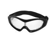 Unique Bargains Unisex Black Rimmed Clear Lens Elastic Headband Ski Skate Eye Protector Goggles