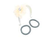 Rhinestone Detailing Plastic Hair Clip Clamp White 2 Pcs Hair Rope for Girls