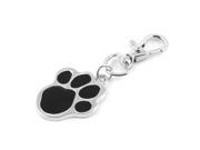 Unique Bargains Black Safety Paw Design Decor Metal Hook Pet Cat Dog Doggy Collar ID Tag