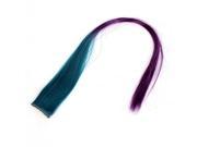 Unique Bargains Cosplay 19 Length Clip On Hairpiece Wig Ponytail Ornament Teal Purple