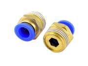Unique Bargains 1 2 PT Male Threaded to 10mm Hole Push in Pneumatic Quick Coupler 2 Pieces