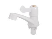 Unique Bargains Home School White Plastic Single Lever 1 2 Male Thread Mounted Water Faucet