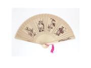Ladies Man Portable Bamboo Orchid Printed Foldable Scented Wooden Hand Fan