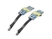 2 Pcs Blue Bow Detailing Metal Hairstyle Hair Pins Hair Clips Black for Lady