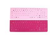 Unique Bargains Keyboard Silicone Film Skin Protector Red Pink 2 Pcs for Asus S550V S550X X502