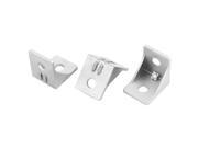 Silver Tone 30mmx30mm 2 Holes Right Angled Shelf Corner Brace Angle Bracket 3pcs