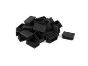Unique Bargains 30 Pieces Plastic Blanking End Caps 50mmx30mm Rectangle Tube Pipe Inserts Black