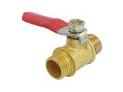 Unique Bargains Red Plastic Coated Metal Lever 1 4 PT Male Thread Brass Ball Valve