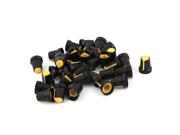 Unique Bargains 35 Pieces Yellow Plastic Potentiometer Rotary Control Knobs Caps 6mm Shaft Hole