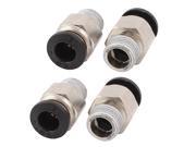 4pcs Tube OD 6mm x 1 8BSP Male Push In To Connect Pipe Fitting Quick Coupler