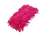 Durable Practical Microfiber Chenille Car Wash Sponge w Elastic Hand Strap Fuchsia
