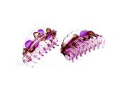 2 Pcs Spring Loaded Plastic Hairdressing Claw Clamp Barrette Snap for Woman