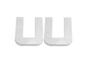 2 Pcs Adhesive Plastic Letter U Car 3D Emblem Badge Decal Silver Tone