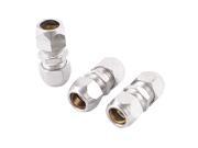 Air Pneumatic 10mm Hose Pipe Quick Coupler Connector Silver Tone 3 Pieces