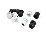 Unique Bargains 10 PCS PG25 Black White Waterproof Locknut Stuffing Cable Gland 16 21mm Wire