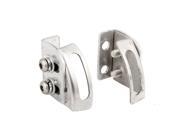 Unique Bargains Pair Plate License Fixing Metal Bracket Holder Silver Tone w Screws Hex Wrench
