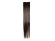 Unique Bargains Women Cosplay Metal Clip 50cm Length Brown Straight Hair Wig Hairpiece