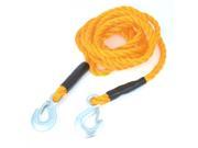 Unique Bargains 4.5M Long Two Metal Hooks Pulling Strap Towing Rope Yellow Nylon for Auto Car