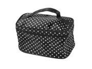 Dots Pattern Mirror Pockets Polyester Makeup Cosmetic Bag for Lady