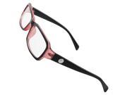 Clear Dark Red Plastic Full Rims MC Lens Plano Eyeglasses for Lady