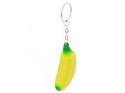 Unique Bargains 2.5cm Dia Metal Ring Yellow Green Foam Banana Pandent Keyring Phone Decor