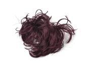 Unique Bargains Women Hair Wave Scrunchie Bun Curly Ponytail Hairpiece Burgundy