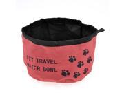 Unique Bargains Red Black Foldable Pet Dog Doggie Cat Hiking Traveling Food Water Bowl