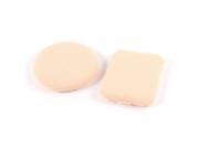 Gilr Woman Rectangle Round Sponge Makeup Cleaning Powder Puff Peachpuff 2 Pcs