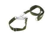 Unique Bargains Adjustable 2.5cm Wide Rope Doggie Pet Dog Harness Halter Leash Army Green 1.2M