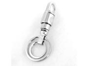 Unique Bargains 3.4 Length Slip Type Clip Double Ring Silver Tone Metal Keyring Keychain