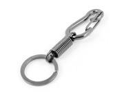 Unique Bargains Dark Gray Metal Snap Hook Keys Holder Key Ring Keychain