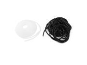 Unique Bargains 2 Pcs 6mm Black White Flexible Wire Spiral Wrap Protective Sleeve Tube 17M 56Ft