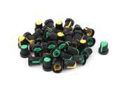 Unique Bargains 40 Pcs Yellow Green Potentiometer Rotary Control Knobs Caps for 6mm Dia Shaft