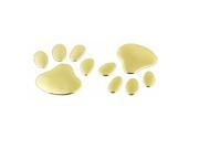 2 x Dog Footprint Plastic Gold Tone Badges Sticker for Van Truck
