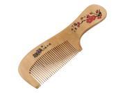 Retro Wooden Scented Comb Hair Care Tool Red Flower Printed