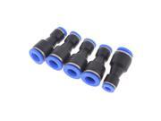 Unique Bargains 5pcs Pneumatic 10mm to 6mm 2 Way Push In Connector Straight Type Quick Fittings