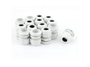 15 Pcs 6 12mm White Plastic Waterproof Cable Glands Connectors PG13.5