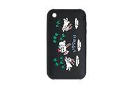 Silicone Rabbit Pattern Skin Phone Case Black for iPhone 3G