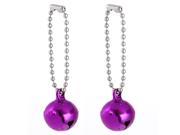 Unique Bargains Purple Metal Bells Pendant Detail Bag Ornament Keychain Key Holder 2PCS