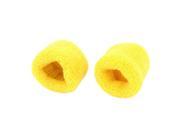 Unique Bargains Women Wide Stretchy Hair Tie Ponytail Holder Hairdressing Hairband Yellow 2 Pcs