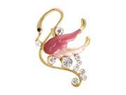 Unique Bargains Unique Bargains Ladies Rhinestone Detailing Amaranth Wing Swan Safety Pin Brooch Breastpin Gift
