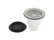 Unique Bargains 2.6 Dia Silver Tone Sink Drain Basket Strainer Stopper for Kitchen Bathroom
