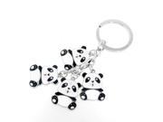 Metal Panda Pendant Handbag Packsack Adornment Keyring Keychain for Lady