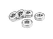 Unique Bargains 22mm x 8mm x 7mm 608ZZ Radial Shielded Deep Groove Ball Bearing Silver Tone 5Pcs