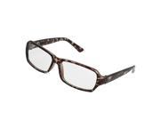 Unique Bargains Unique Bargains Lady Brown Black Leopard Pattern Rims Plastic Arms Clear Lens Plano Glasses