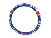 Car 15 Dia Union Jack Pattern Steering Wheel Cover Sleeve Red Blue White