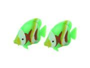 Unique Bargains 2 x Aquarium Manmade Emulational Swing Tail Movable Fish Green