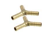 2 x Brass Y Style 3 Ways Hose Barb Connectors Adapters for 6mm Tubing