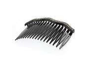 Unique Bargains Double Row Rhinestone Decor Black Comb Hair Clip for Women