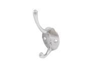 Unique Bargains Unique Bargains Silver Tone Alloy Wall Mounting Clothes Towel Double Hooks Hanger